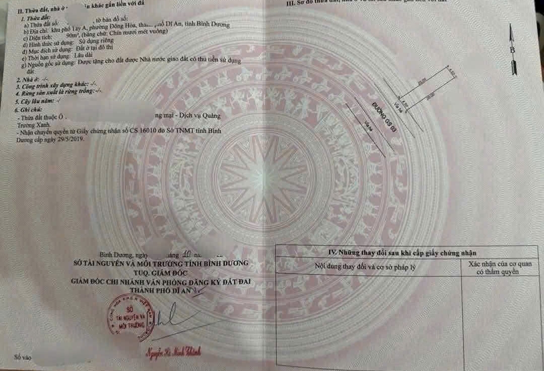 bán đất gs3 bigc Dĩ an