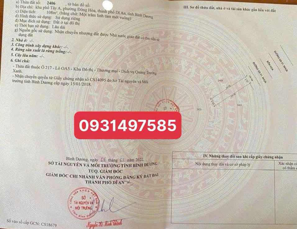 mặt tiền đường gs1 dĩ an